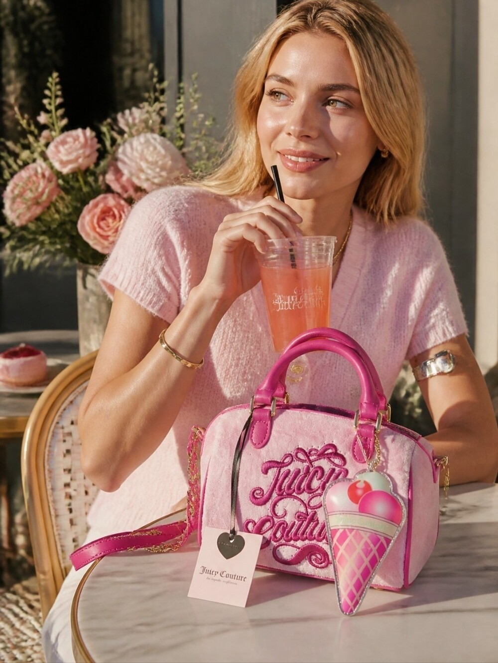Juicy Couture Mini Sugar Rush Crossbody In Flamingo Pink